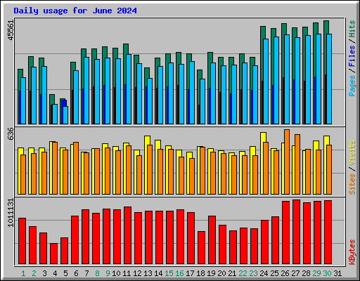 Daily usage for June 2024